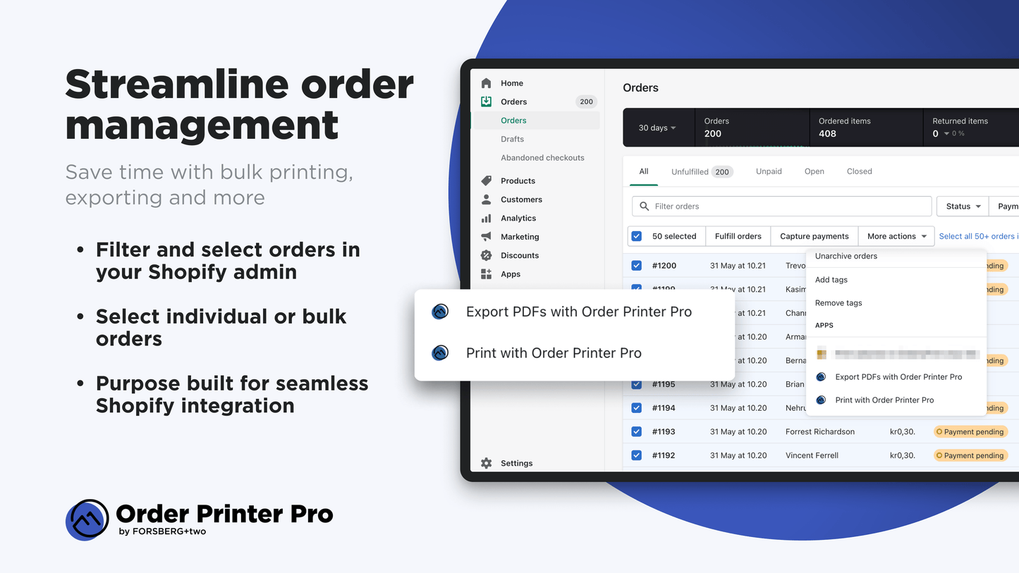 Streamline order management