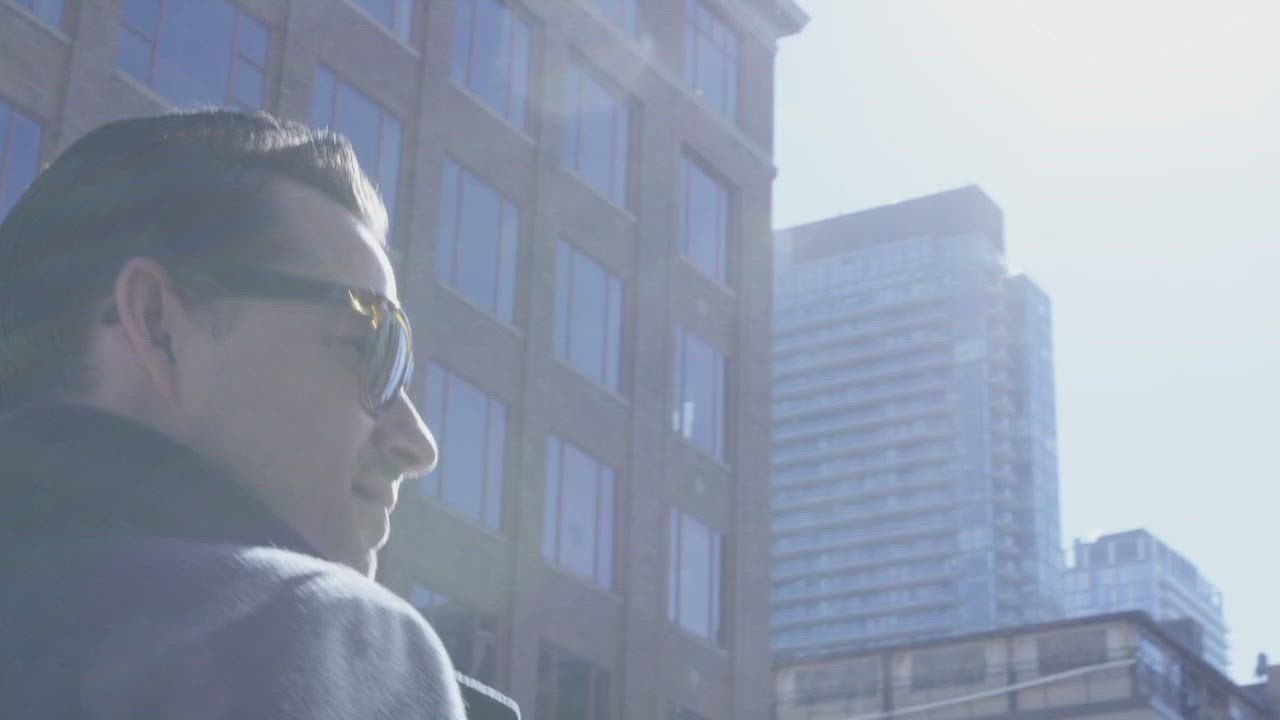 Video of Bjorn Forsberg wearing sunglasses and the sun is shining