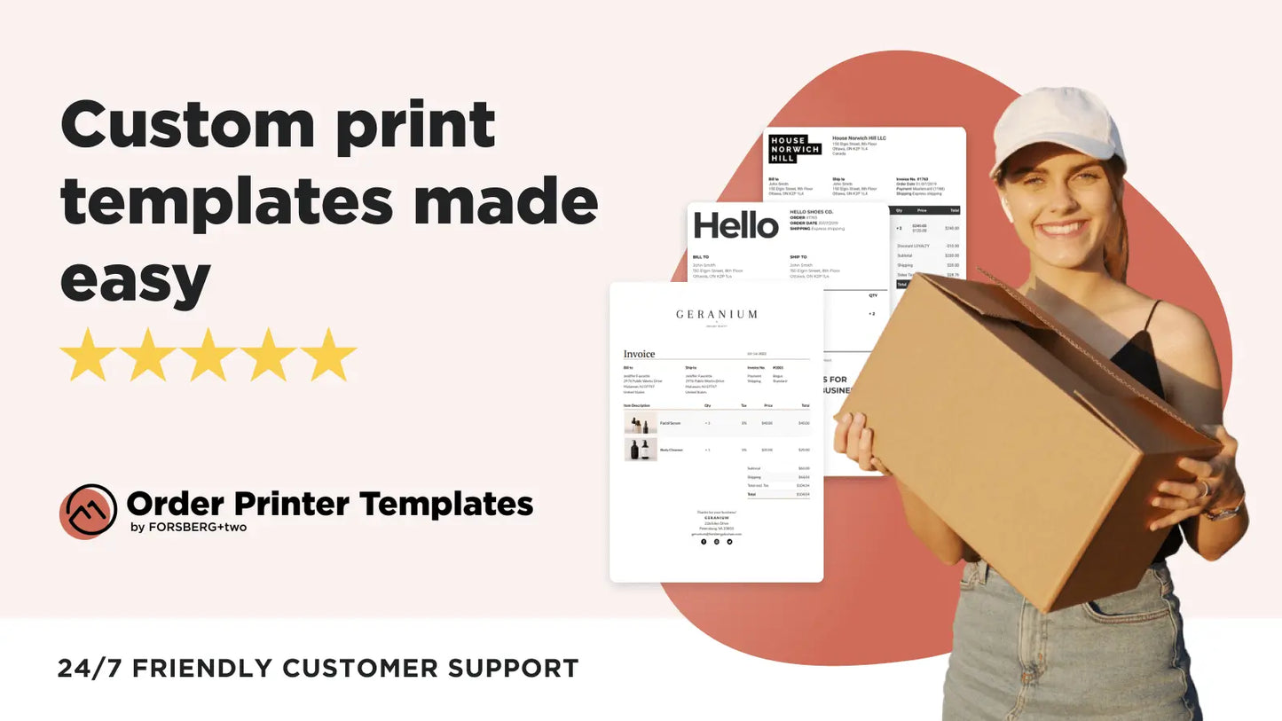 FORSBERG+two Software Order Printer Templates